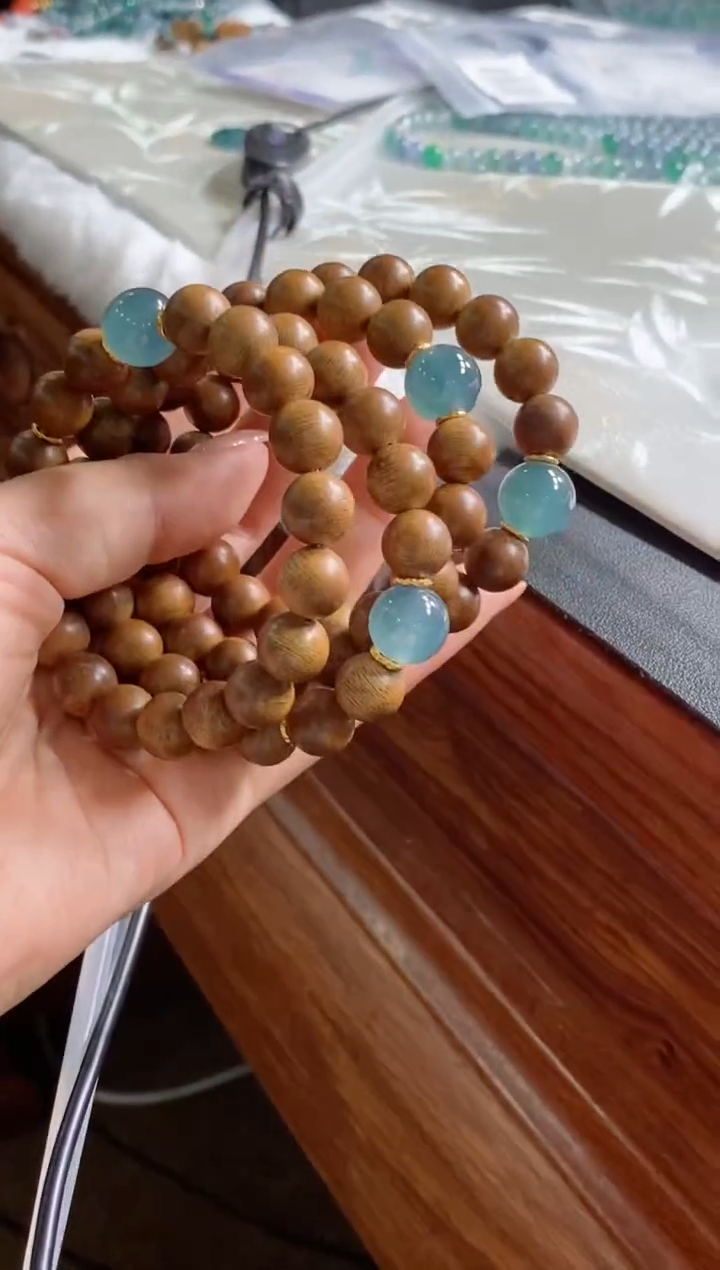 未镶嵌定制翡翠卡十二圆珠串好（多样性发其一）