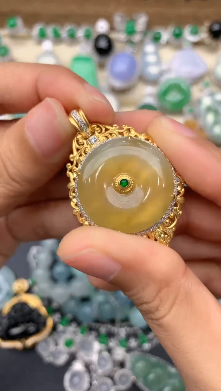 【闪购商品】翡翠颈饰18K金镶嵌386-中国好珍宝