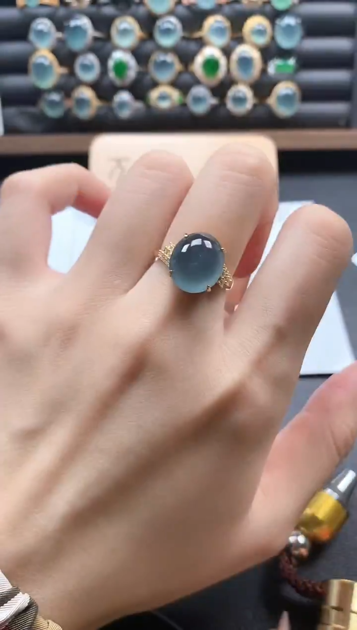 银S925镶嵌戒指翡翠51511