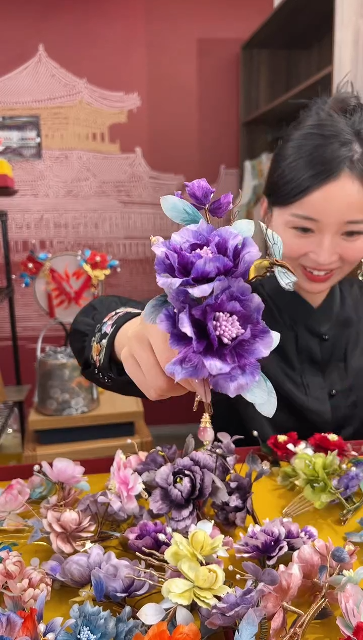 【闪购商品】刺绣非遗绒花（发饰）
