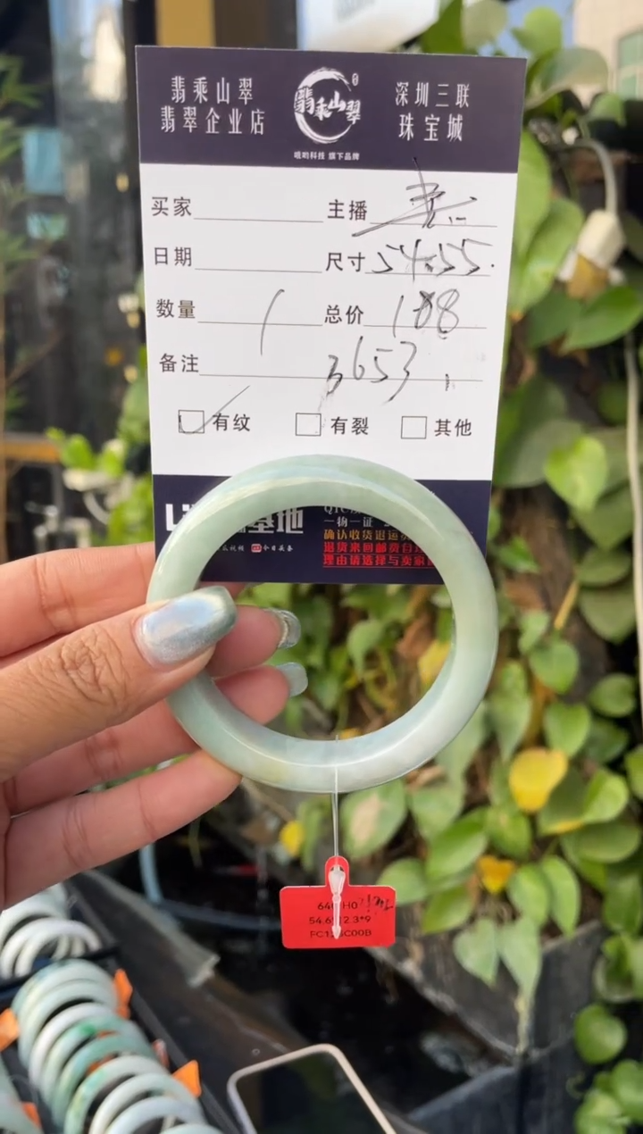 【闪购商品】翡翠手镯未镶嵌C 54+正圈--3653