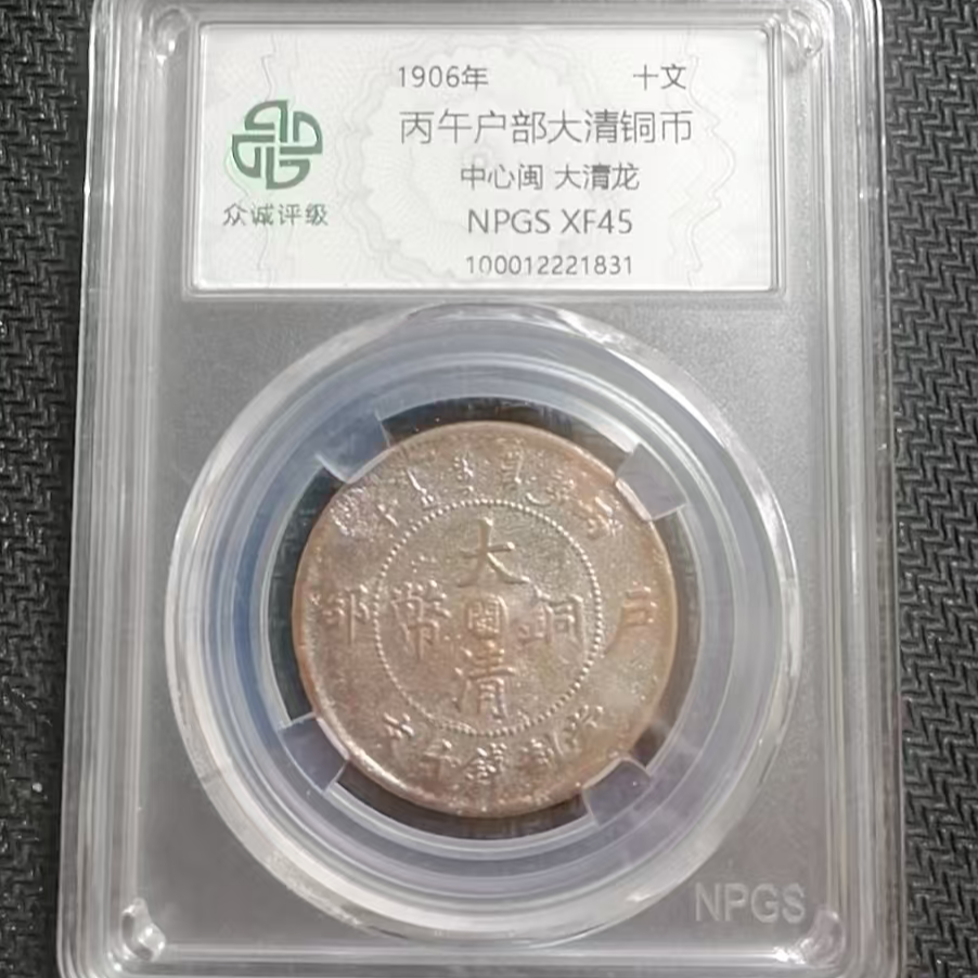 丙午户部大清铜币十文中心闽大清龙 C(图为样品，不发，随机发货)