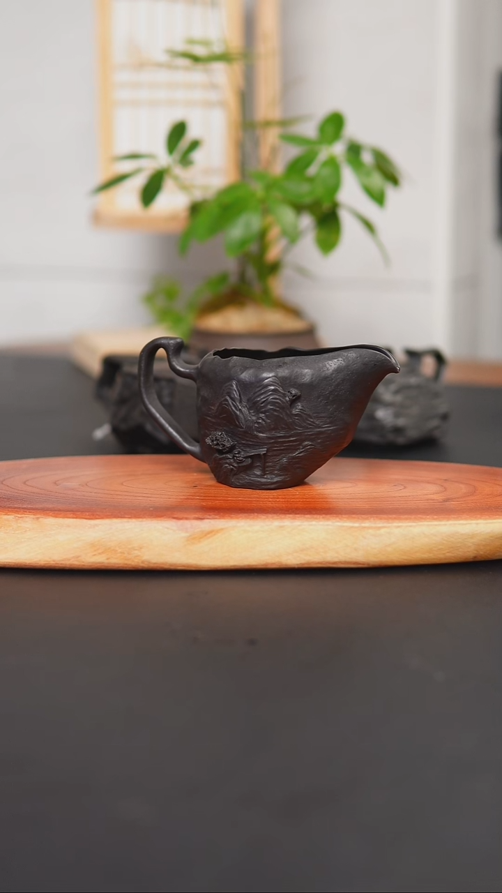 无*子山水公道杯/160CC一只精雕款