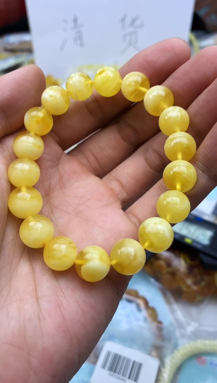 裸石蜜蜡未镶嵌手串