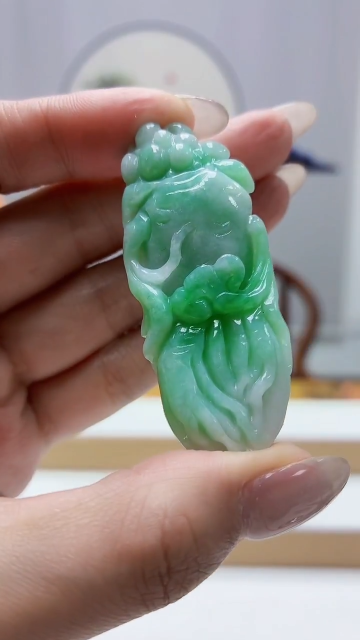 未镶嵌定制翡翠4829MM-毛货挂件50