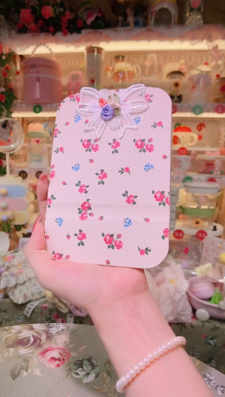 玫瑰花折叠镜小——手工制作品质好！