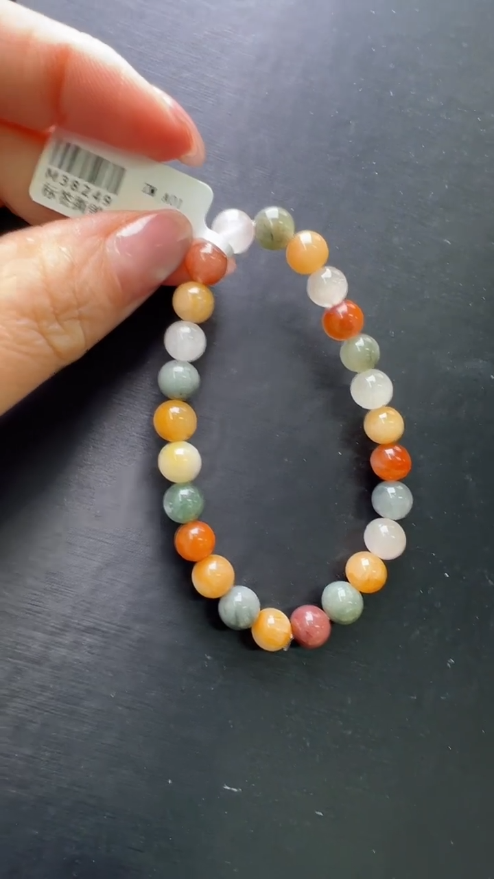 【闪购商品】水晶手串未镶嵌彩兔毛手串6-7m+ M38249