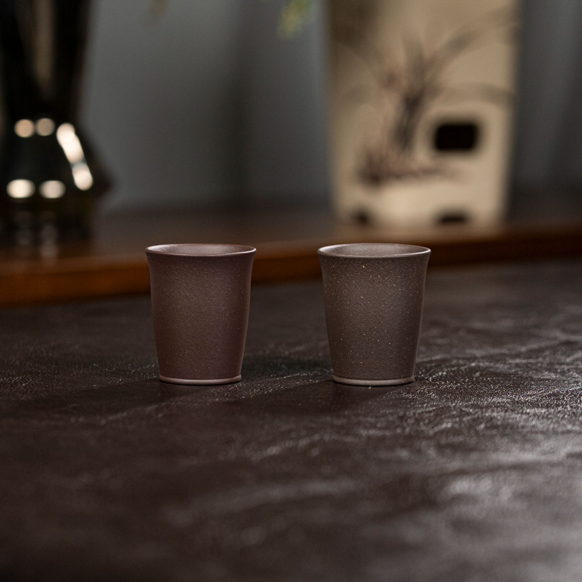 【盾器丨紫砂杯】四号井底槽青 大水潭天青 原矿精工紫砂杯品茗杯