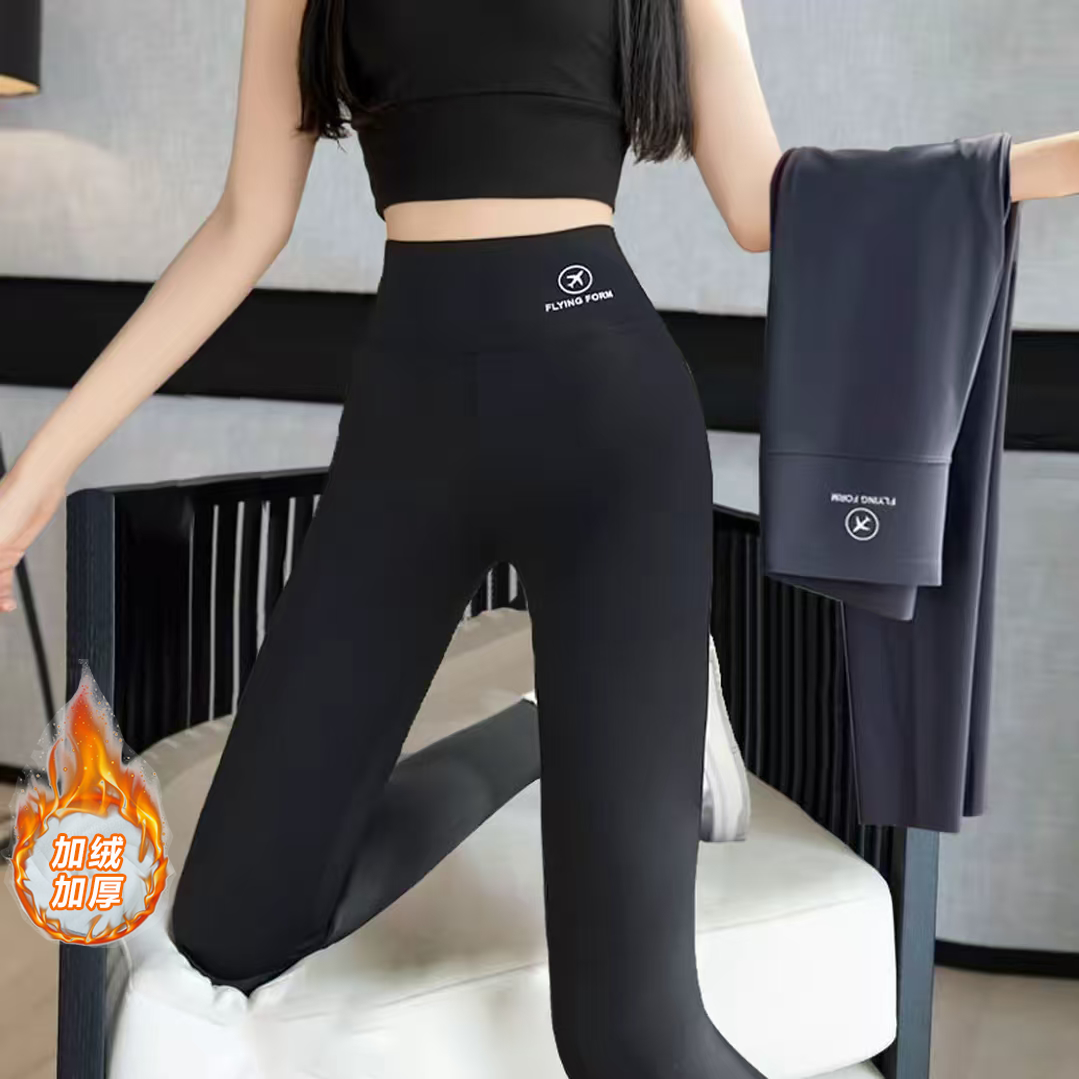 加绒加厚鲨鱼裤女外穿秋冬2025新款高腰打底裤特厚保暖棉裤小脚裤