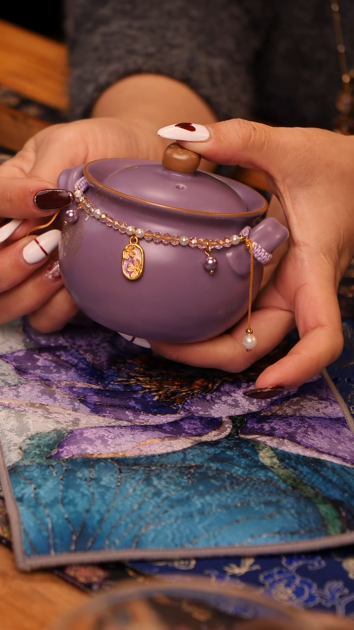 【闪购商品】紫嫣银绘牡丹手抓的提溜