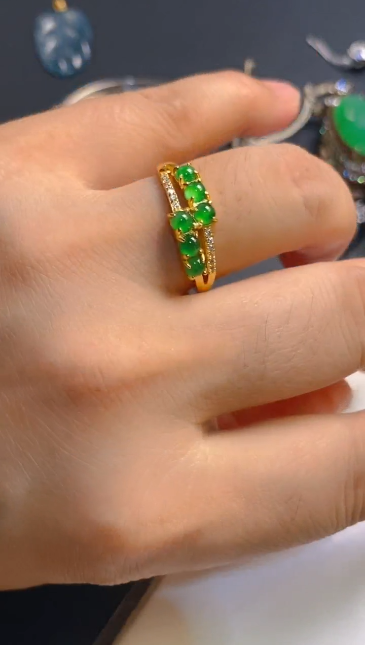 翡翠银S925镶嵌耳饰天然