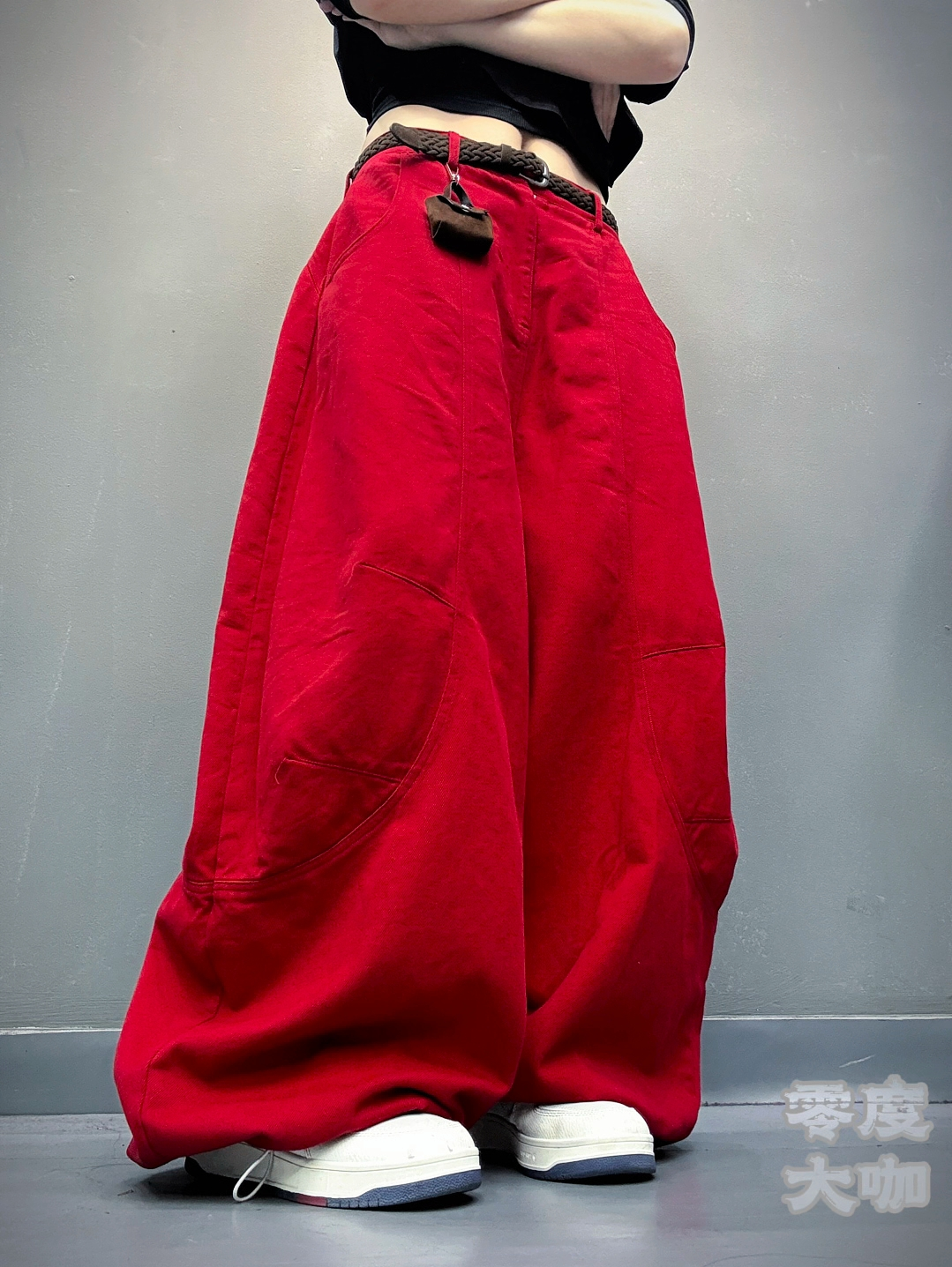 89801款大弯刀裤【裤腿版型肥大】 加宽裤腿版型 小众设计宽松版型