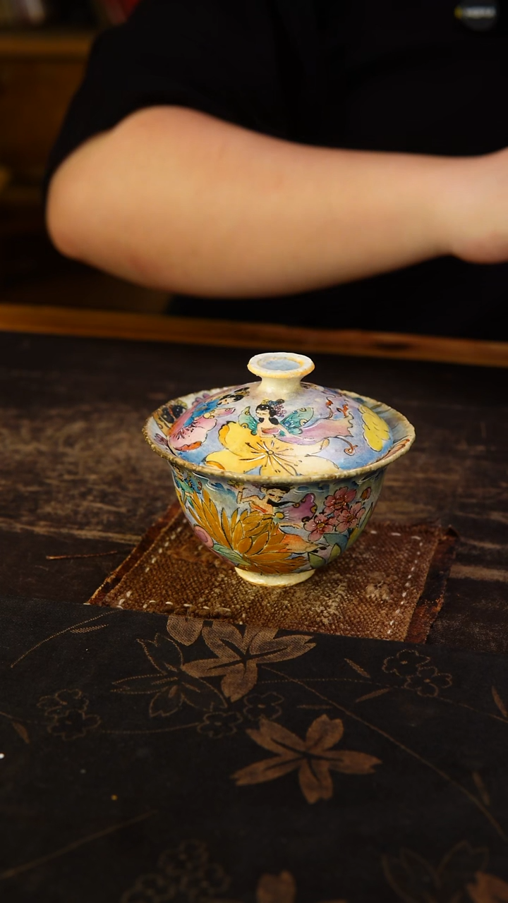 旁舍园园  十二花神系列  花精灵满绘盖碗