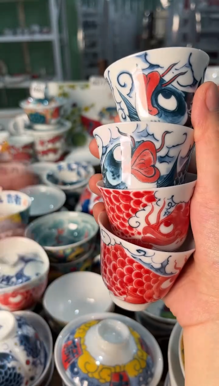 瓷片陶昨明铃铛杯4只（福利价格）