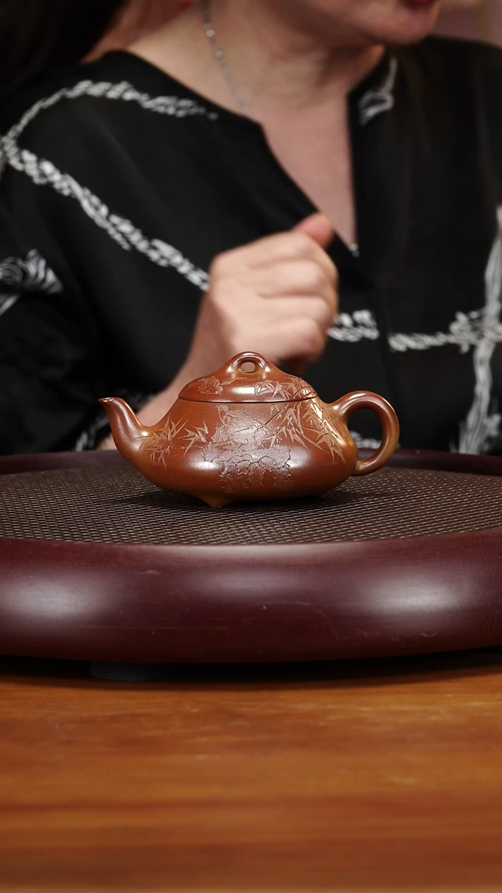 茶壶紫砂124ZXJ汉棠石瓢黄玉段柴烧200cc