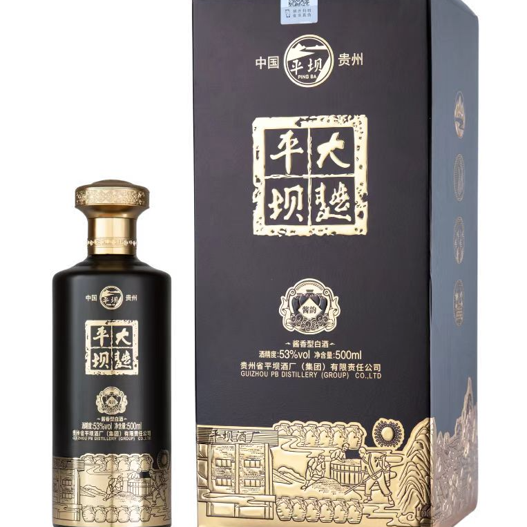 PINGBA/平坝贵州老字号平坝大曲酒酱韵500ml白酒53%Vol500