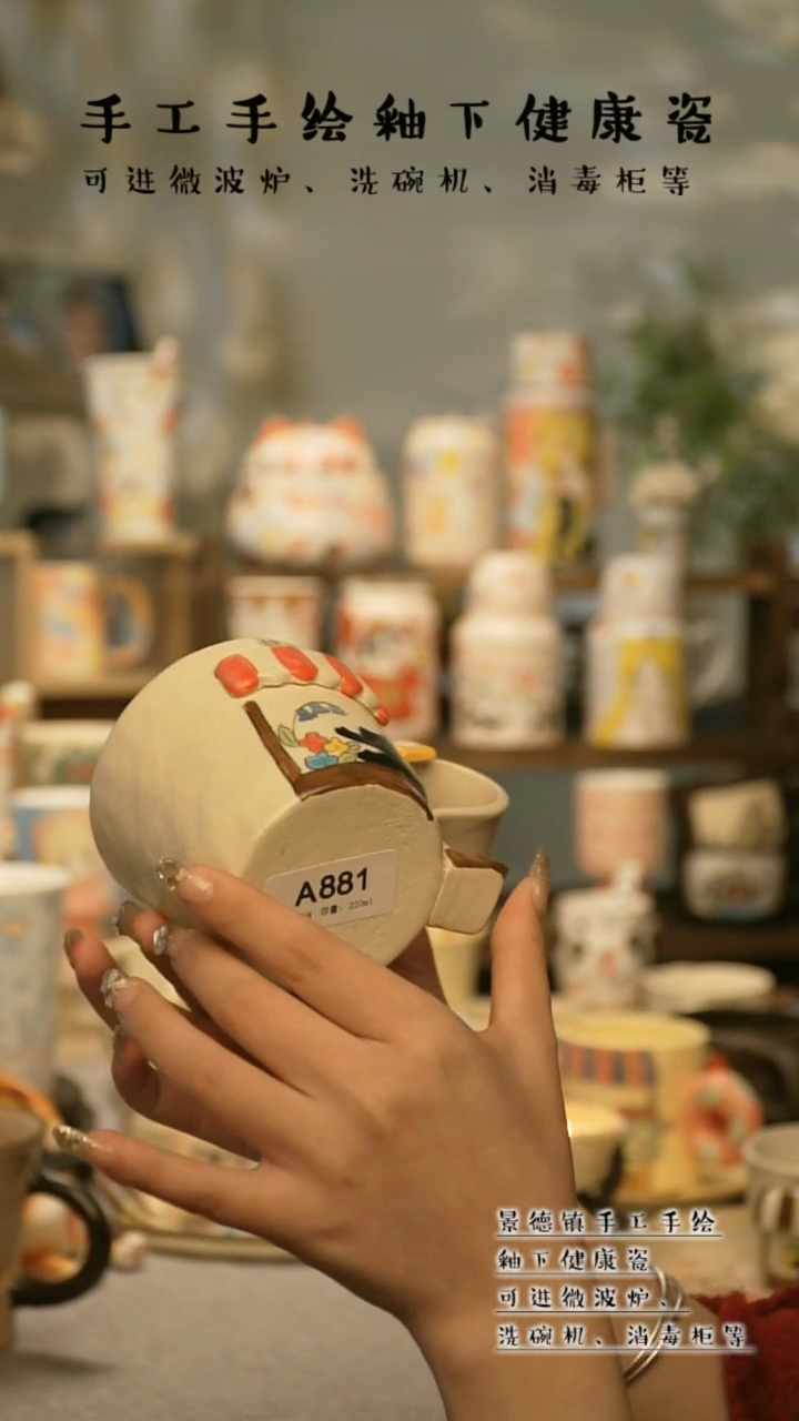 【闪购商品】杯陶瓷景德镇高温釉下彩&A881