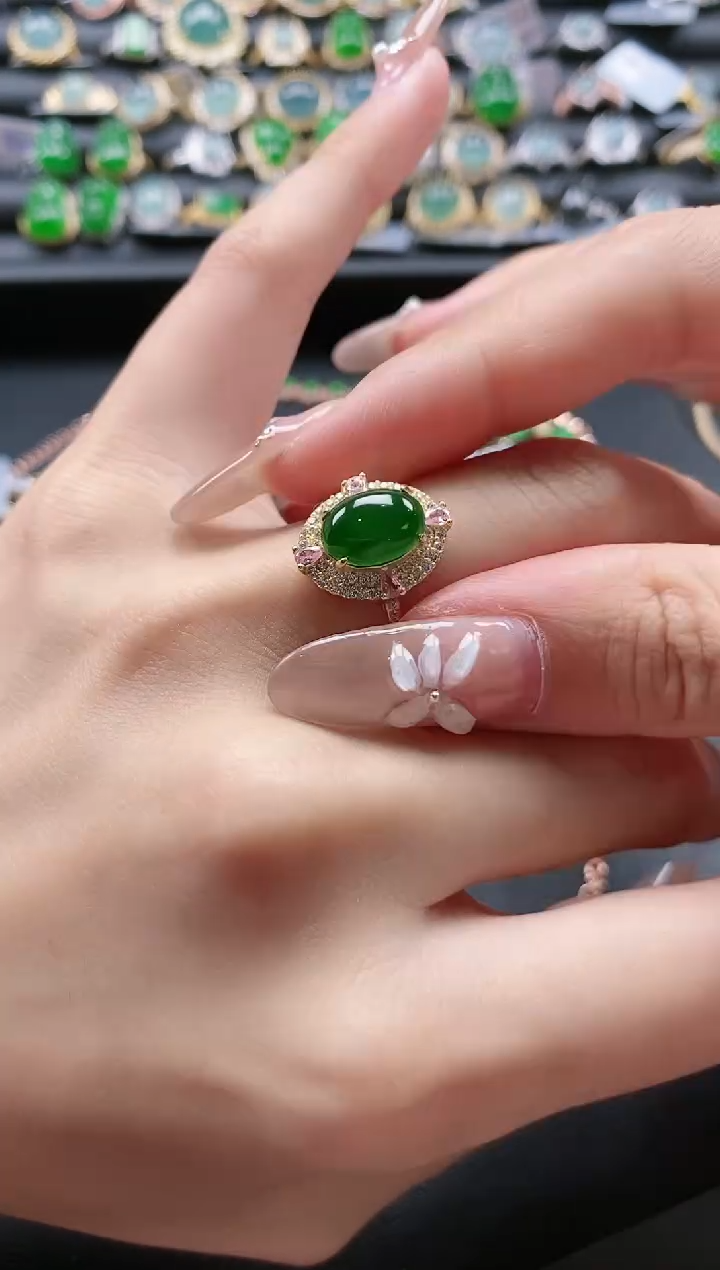 【闪购商品】翡翠戒指银S925镶嵌51511