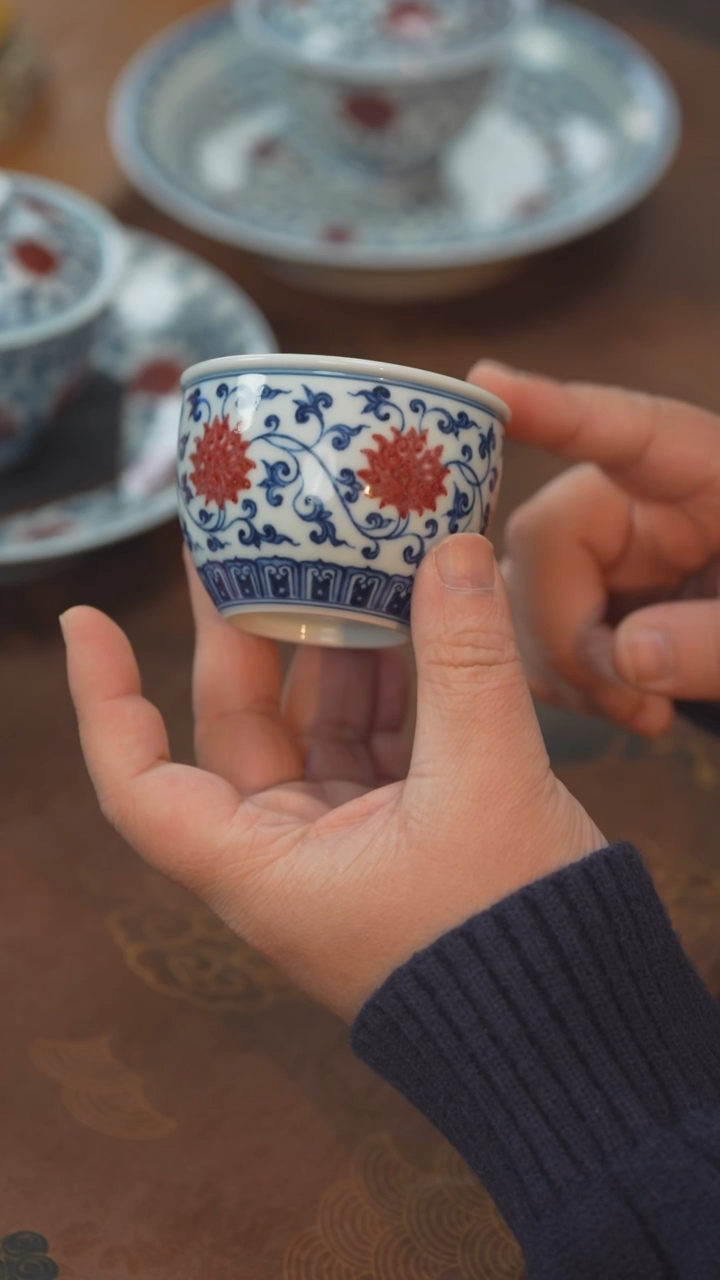 【闪购商品】杯明和堂缠枝莲缸杯