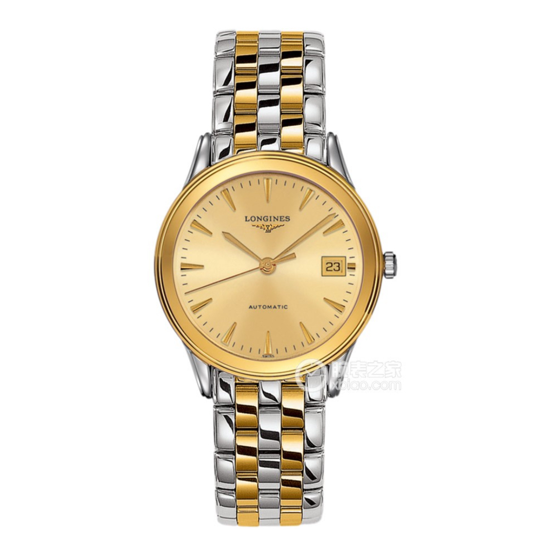 99新 Longines/浪琴 军旗/36盘/商务黄色盘面机械男表/原14200/单