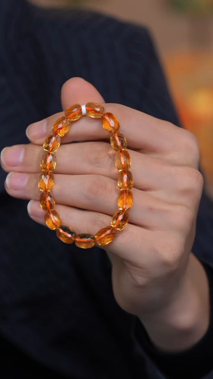 【闪购商品】水晶手串未镶嵌黄水晶钻切手串/多样性发其一