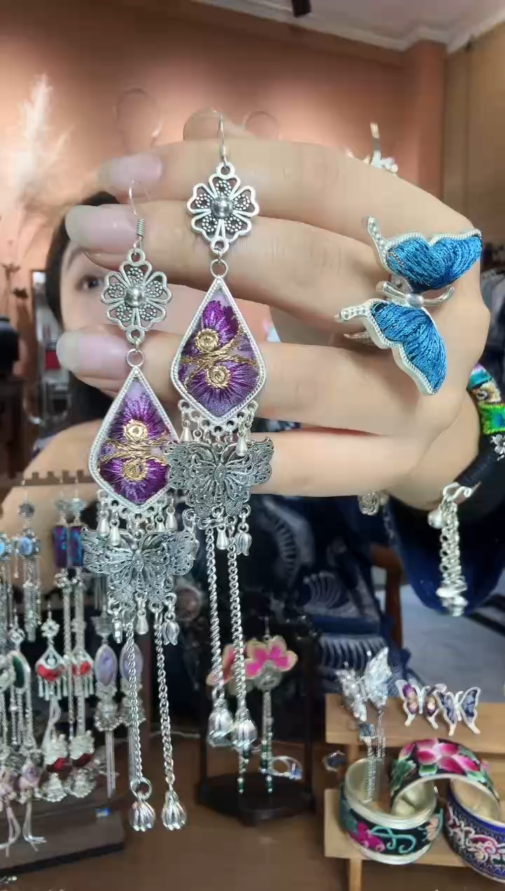 刺绣纯手工民族风耳环