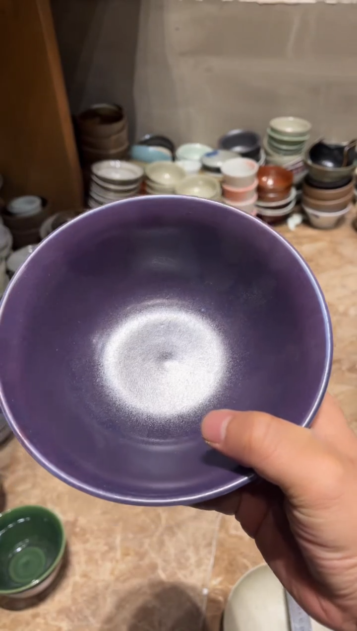 【闪购商品】瓷片375微瑕紫色粥碗1个