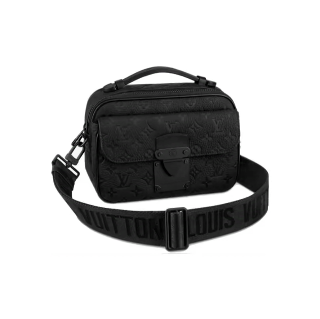 99新 LouisVuitton/路易威登 压纹s-lock黑武士邮差包/斜挎包