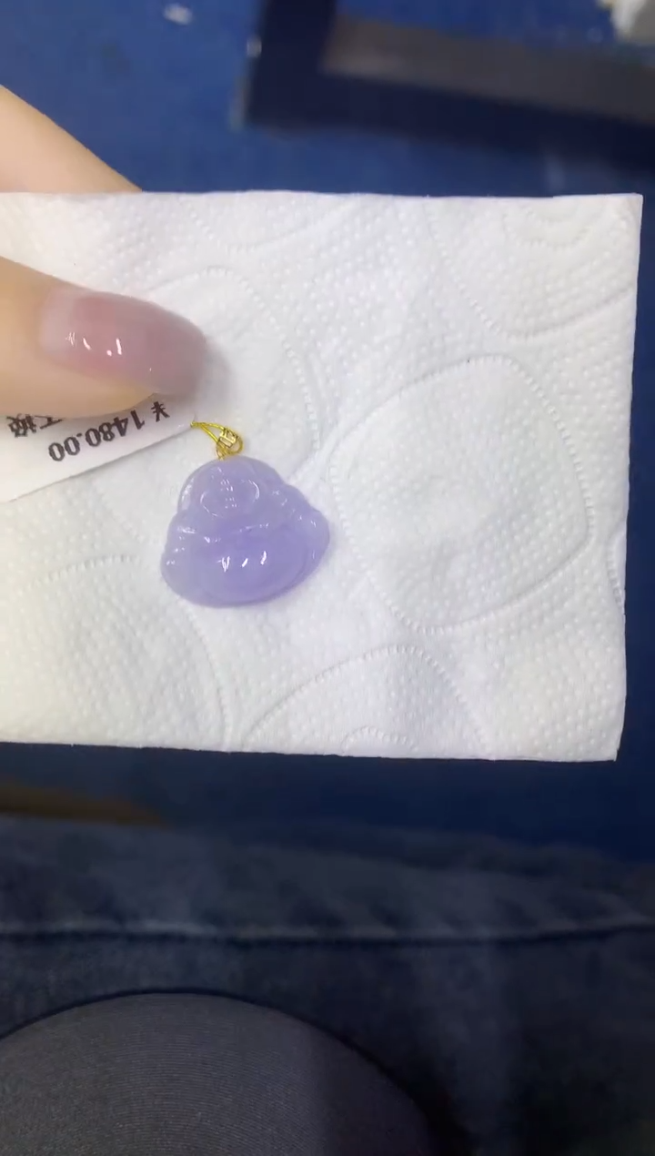 颈饰18K金镶嵌翡翠缅甸天然翡翠A货