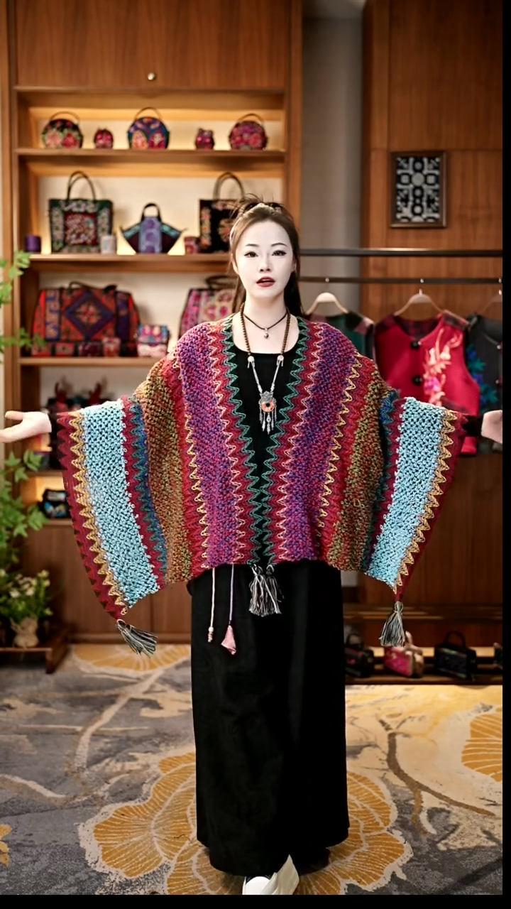 刺绣私人定制苗族手工胭脂披肩