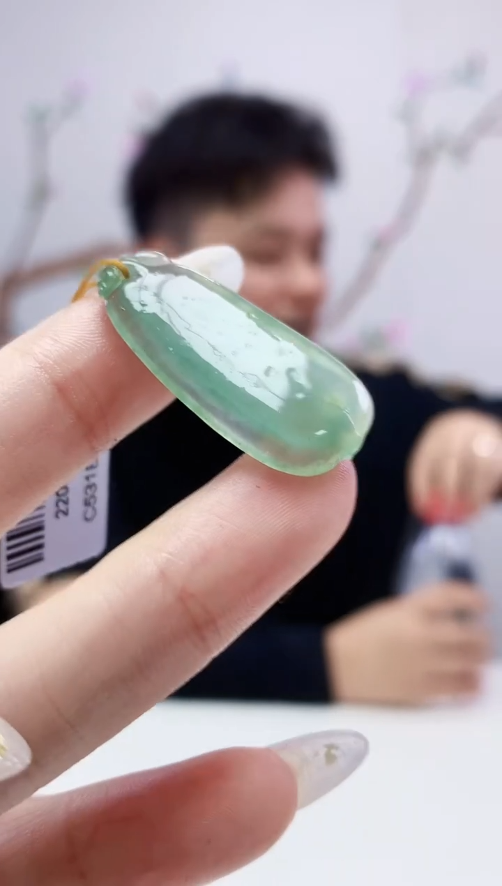 定制翡翠未镶嵌029ee-毛货福瓜20赠金扣