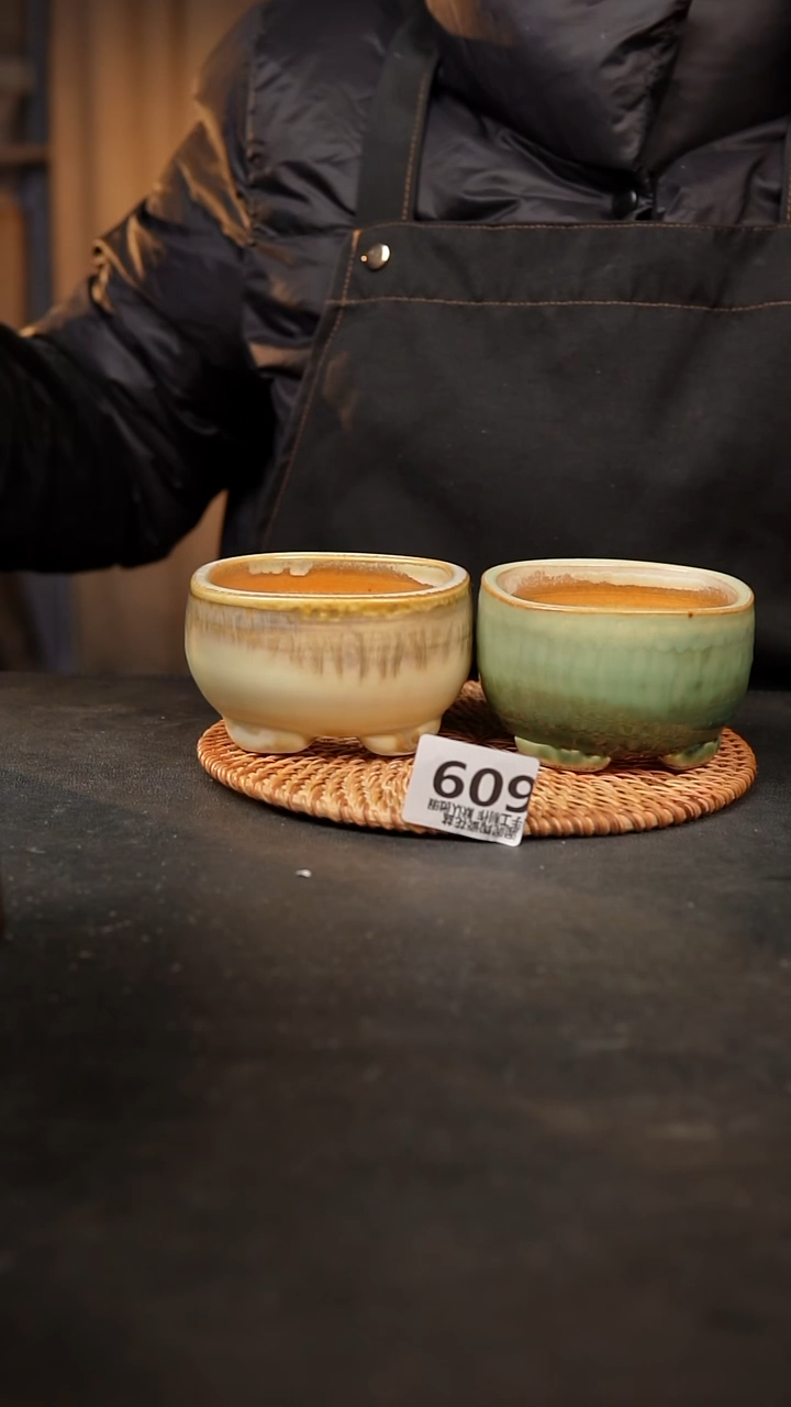 【闪购商品】瓷片609 泥泥手工花盆口8高6