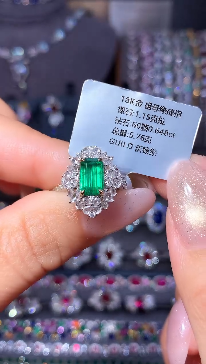 18K金镶嵌手链红宝石1.15ct/吉尔德/沃顿绿