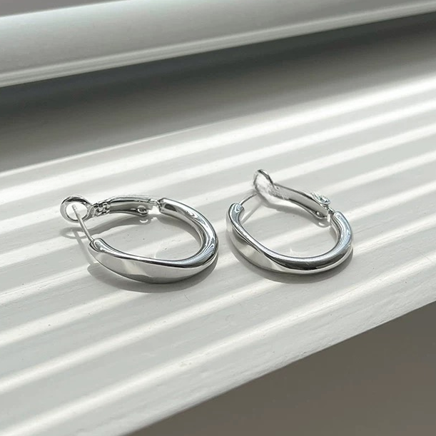 钛钢耳饰 925冷淡风小耳圈2cmins素款光面耳圈022