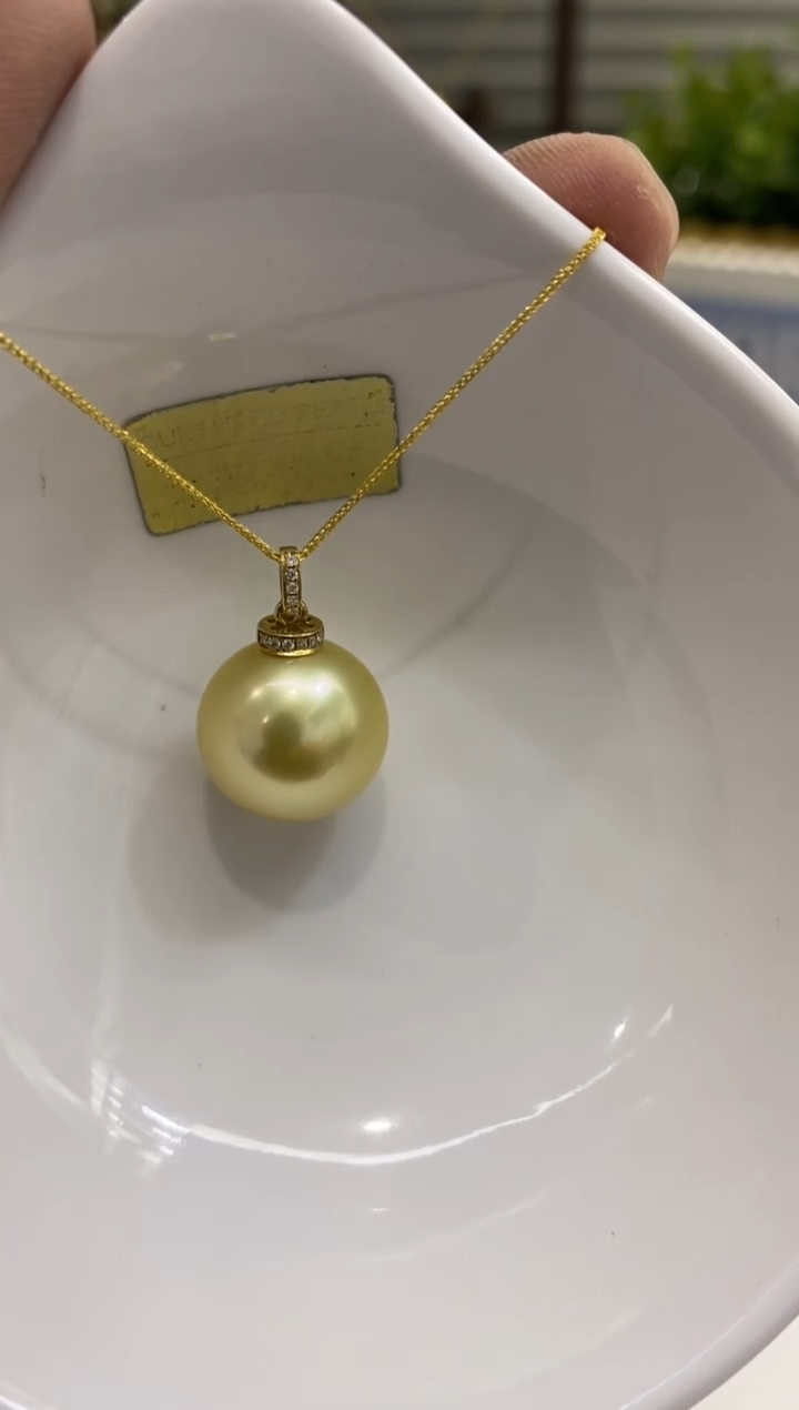 【闪购商品】海水珍珠BG18K金镶嵌珍珠吊坠送肖邦金链@@bp063