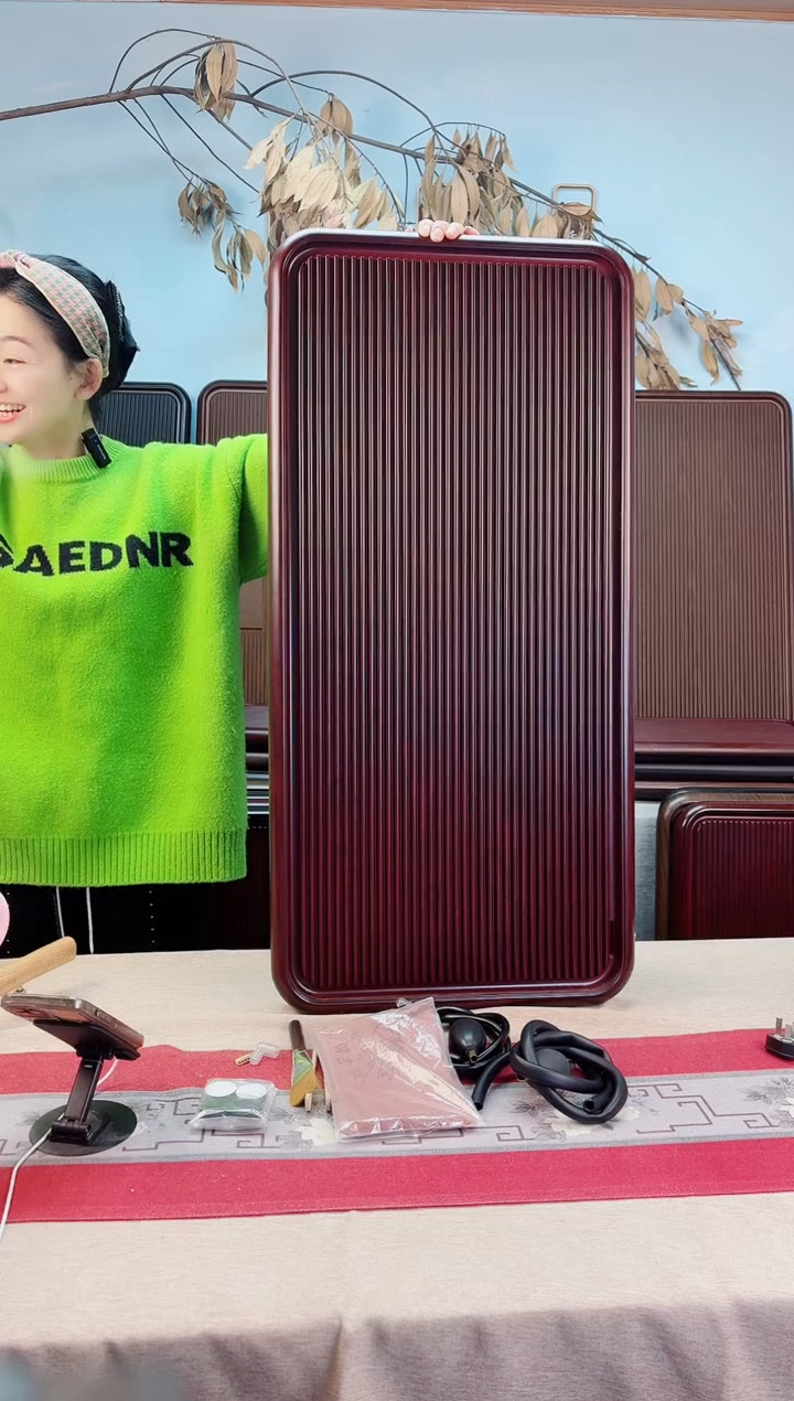 诚*九洲红色茶盘90*43*4