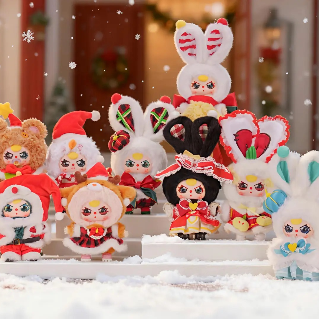 【圣诞快乐】 babaythree娃三岁-圣诞快乐毛绒盲盒潮玩挂件可爱礼物