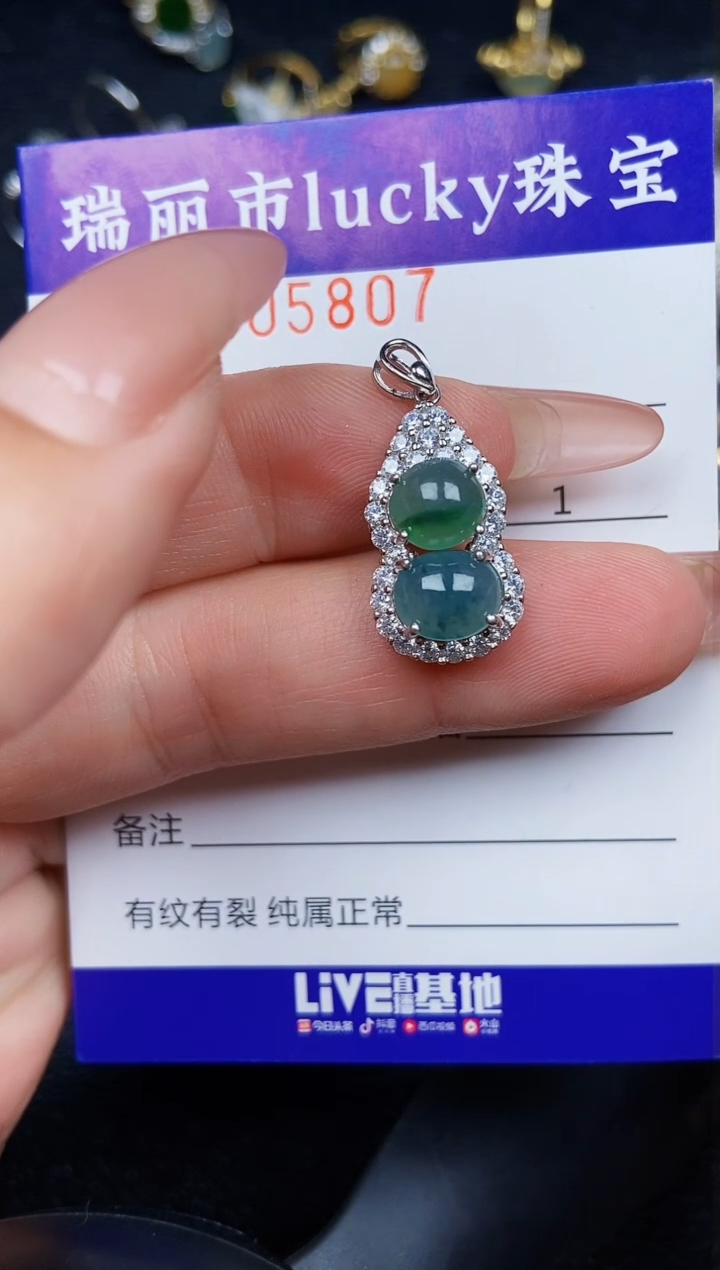 翡翠银S925镶嵌颈饰5807