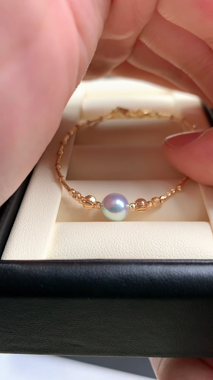 【闪购商品】海水珍珠手镯银S925镶嵌菠萝串手链