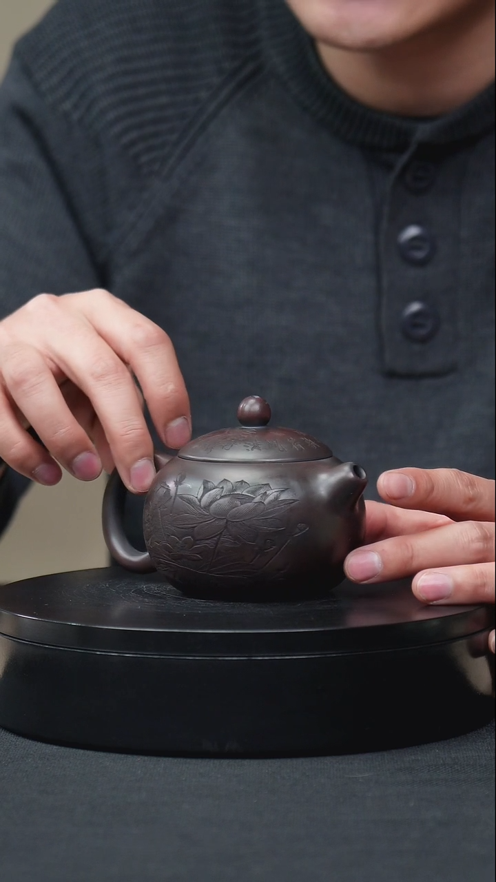 【闪购商品】紫砂茶壶石黄刻绘西施