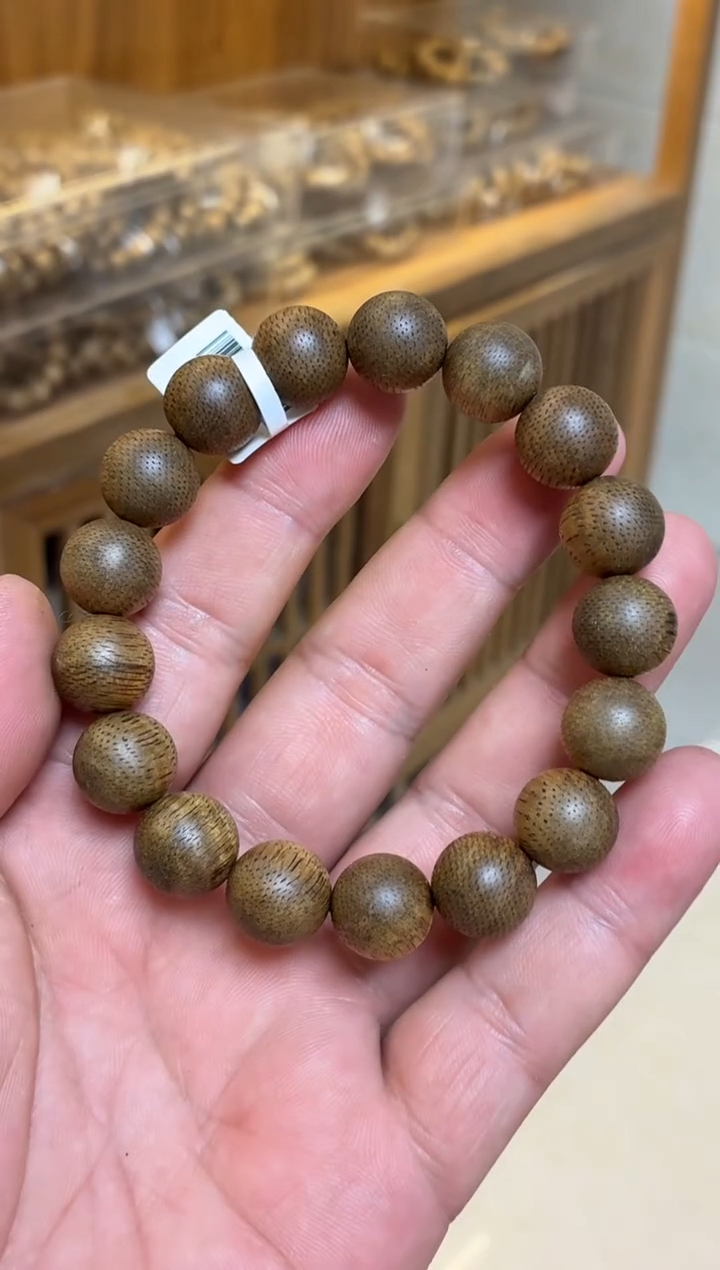 沉香手串 文莱圆珠单圈1.3+多样性发其一