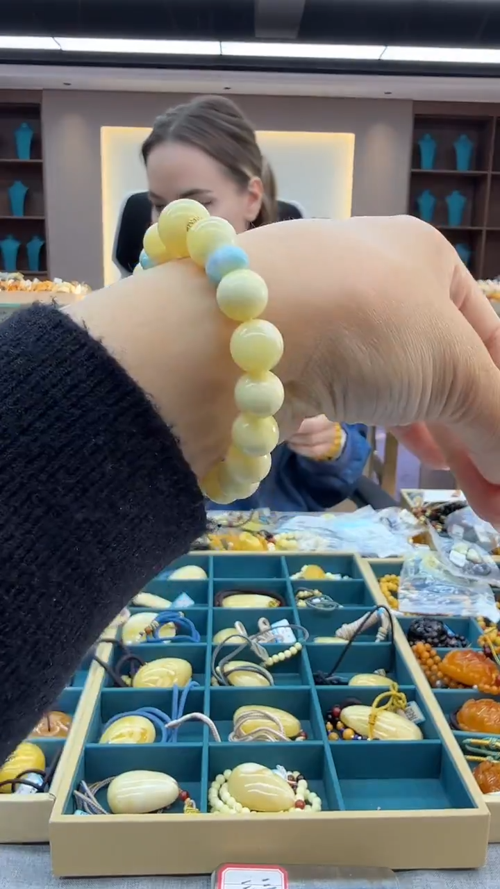 手链琥珀未镶嵌131秒拍号 假一罚三 9mm