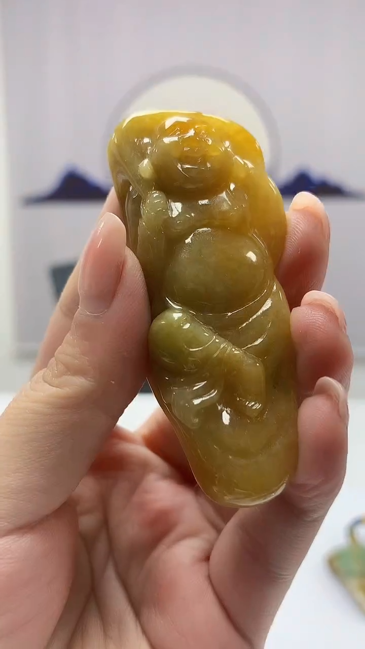 【闪购商品】定制翡翠未镶嵌5028ms-毛货挂件佛115