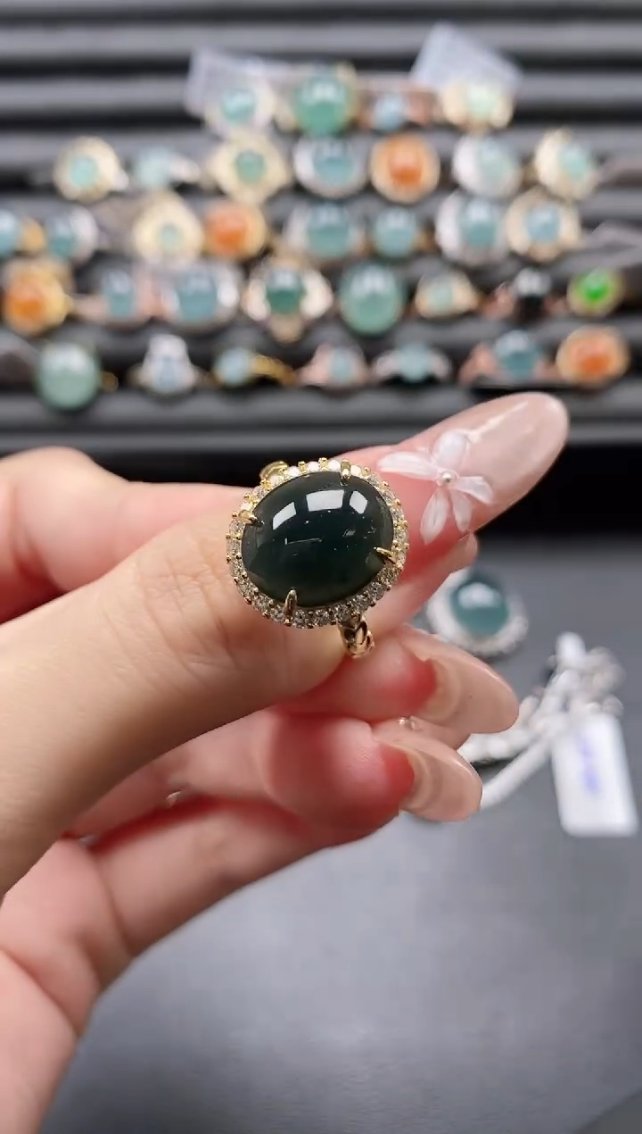 【闪购商品】翡翠戒指银S925镶嵌1111