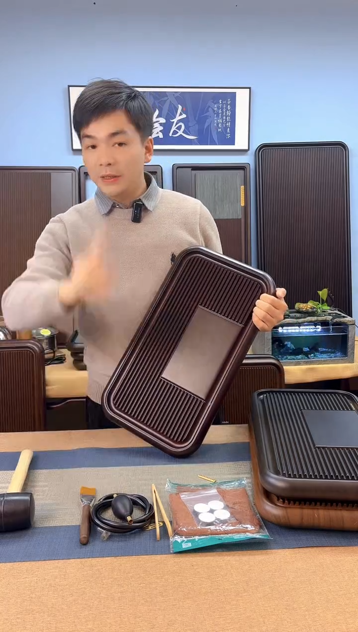 【闪购商品】凌龙红色款式茶盘50*28*4