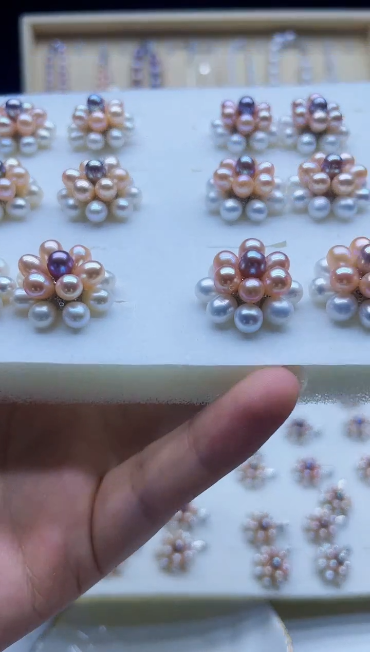 未镶嵌耳饰淡水珍珠爆米花耳钉多样性发其一