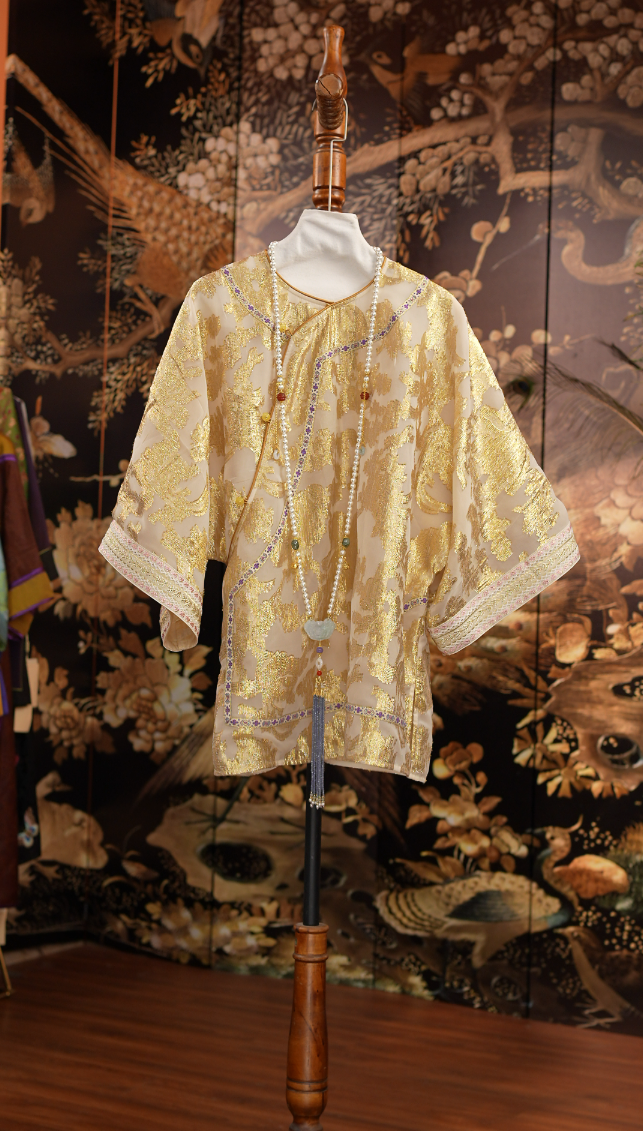 金榜题名太太服上衣女士印花大袖高质感穿搭设计明制