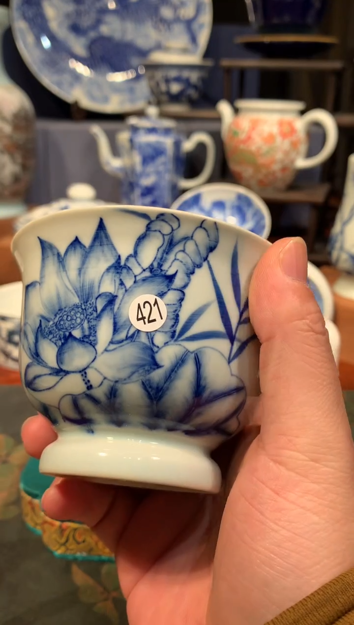 爱*建421青花杯子qd361