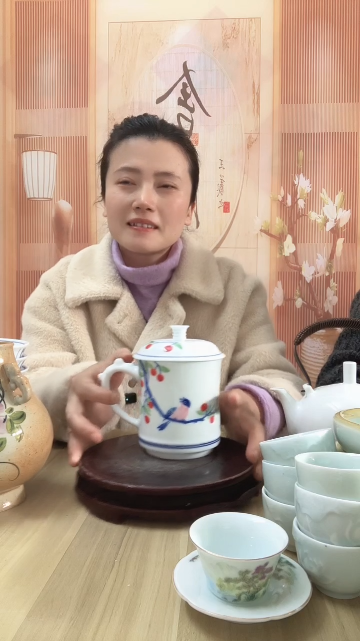 秋实手绘款办公杯1个