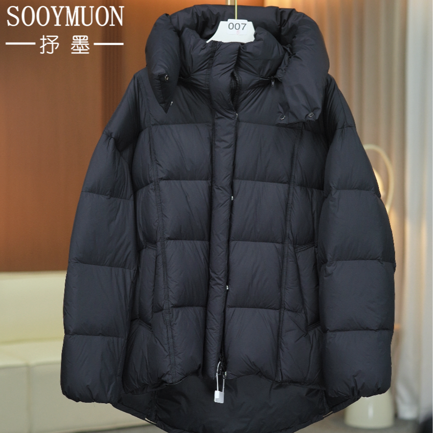 007冬季中长款加厚连帽高充绒保暖时尚羽绒服女款